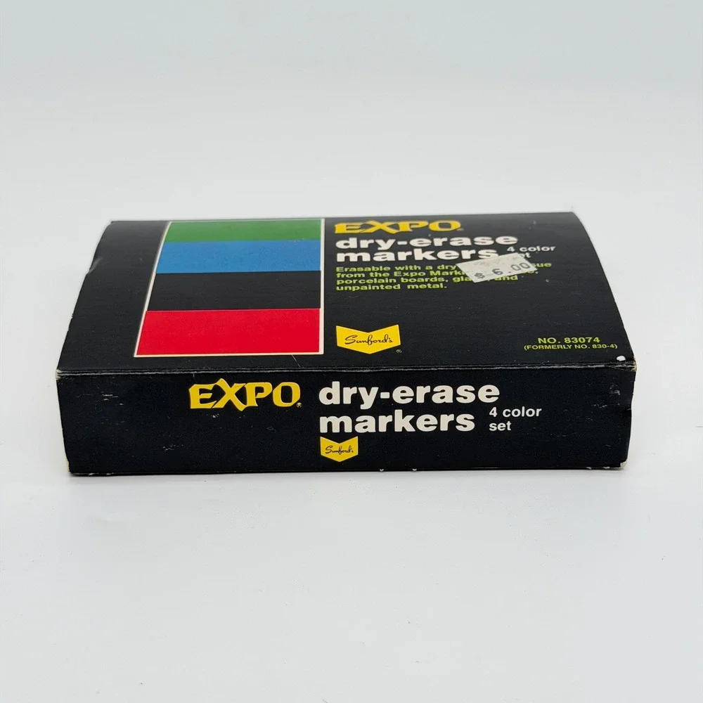 Vintage Sanford Expo Dry Erase Markers 4 Color Set 83074 Chisel Tip SMELLY